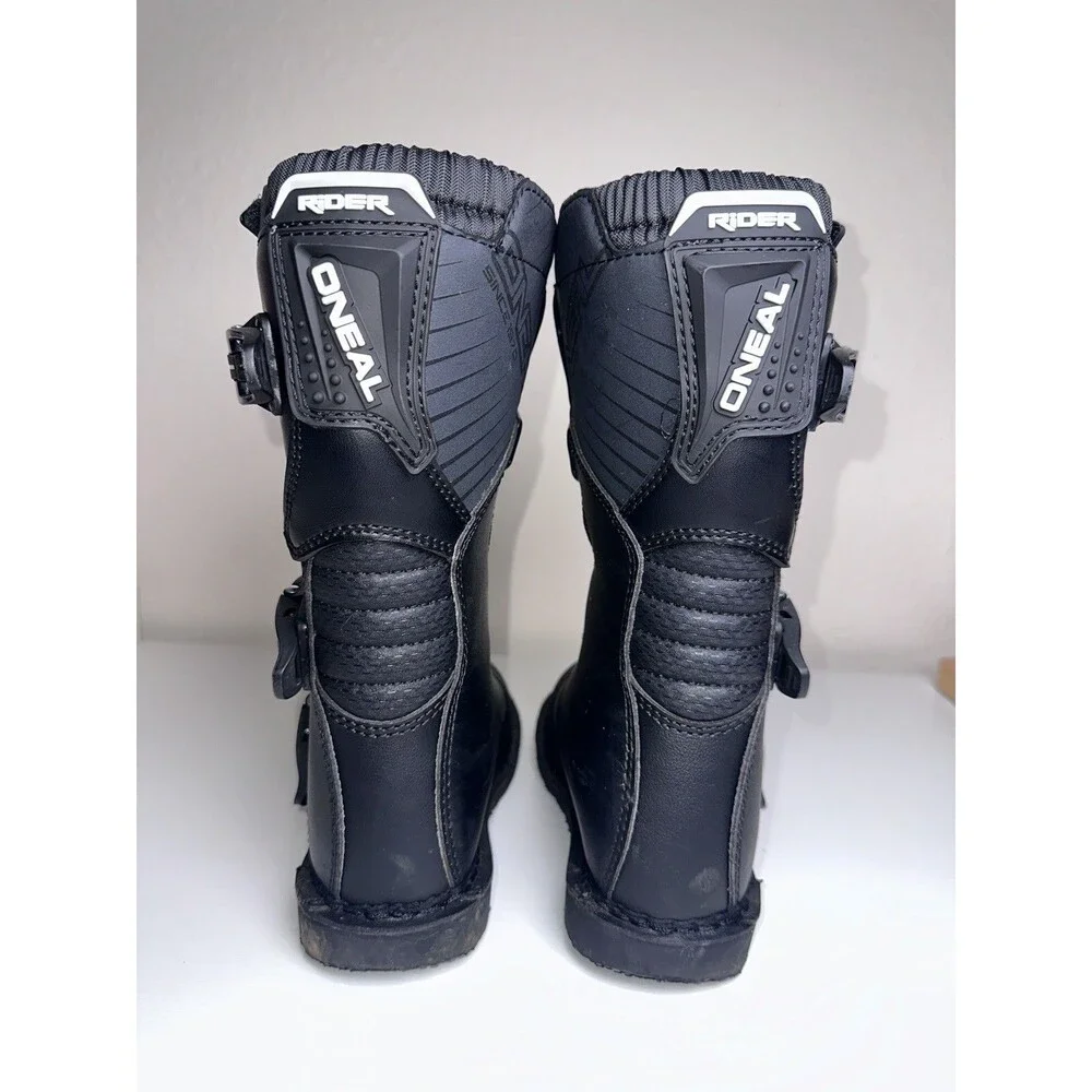 ONEAL MX Rider Boots Youth  Kid Size 1 US EUR 33 Black Motocross Dirtbike Boots